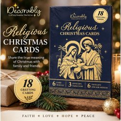 18 Tarjetas Navideñas Religiosas con Sobres y Stickers
