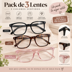 Pack de 3 Lentes de Moda en Colores Surtidos